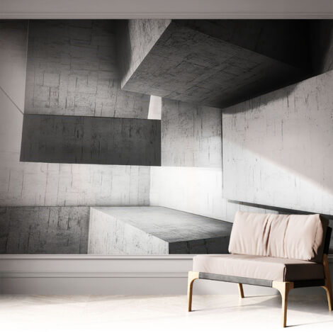 Tapete Selbstklebend - abwaschbar - trendige Wanddeko - elegant Fototapete  Geometrische Skulpturen 312x219 cm