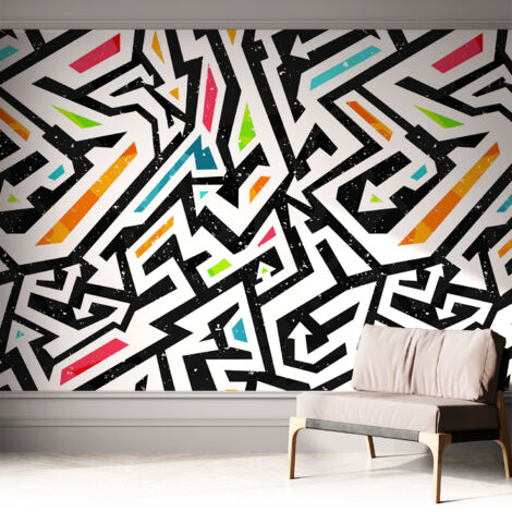 Tapete Selbstklebend - Fototapete mit Motiv - Wandtapete modern - Wanddeko Abstraktes Mosaik 312x219 cm
