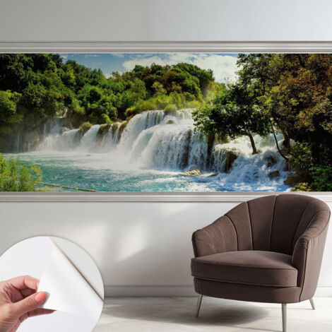 Tapete Selbstklebend - Fototapete mit Motiv - Wandtapete modern - Wanddeko Beeindruckender Wasserfall 250x104 cm