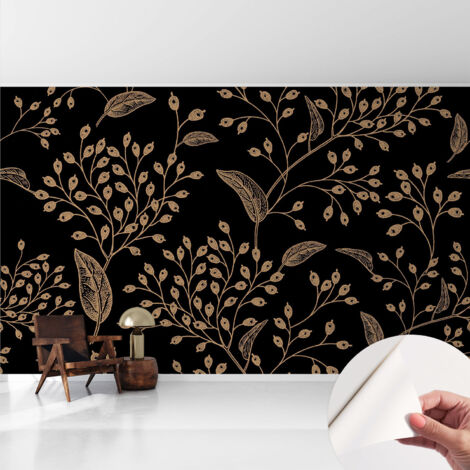 Tapete Selbstklebend - Fototapete mit Motiv - Wandtapete modern - Wanddeko Botanische Eleganz 416x254 cm