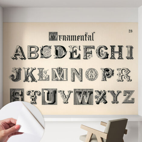 Tapete Selbstklebend - Fototapete mit Motiv - Wandtapete modern - Wanddeko Dekorative Buchstaben 152x104 cm
