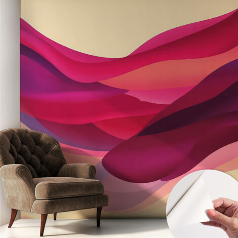 Tapete Selbstklebend - Fototapete mit Motiv - Wandtapete modern - Wanddeko Fließende Wellen 250x250 cm
