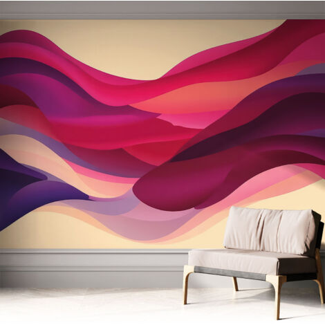 Tapete Selbstklebend - Fototapete mit Motiv - Wandtapete modern - Wanddeko Fließende Wellen 312x219 cm
