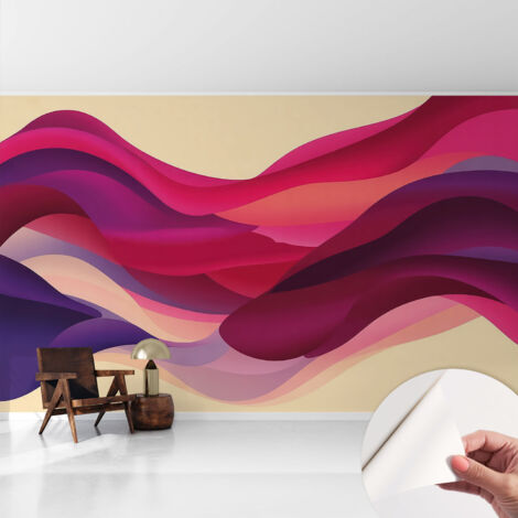 Tapete Selbstklebend - Fototapete mit Motiv - Wandtapete modern - Wanddeko Fließende Wellen 416x254 cm