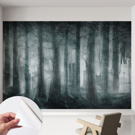Tapete Selbstklebend - Fototapete mit Motiv - Wandtapete modern - Wanddeko Geheimnisvoller Wald 152x104 cm