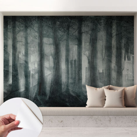 Tapete Selbstklebend - Fototapete mit Motiv - Wandtapete modern - Wanddeko Geheimnisvoller Wald 208x146 cm
