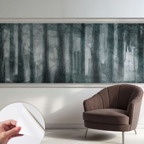 Tapete Selbstklebend - Fototapete mit Motiv - Wandtapete modern - Wanddeko Geheimnisvoller Wald 250x104 cm