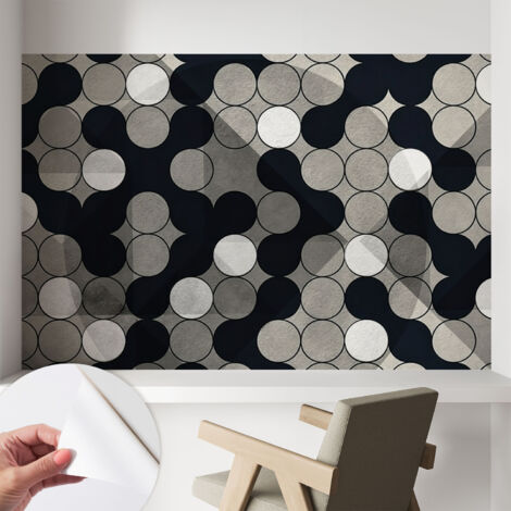 Tapete Selbstklebend - Fototapete mit Motiv - Wandtapete modern - Wanddeko Geometrische Kreise 104x70 cm