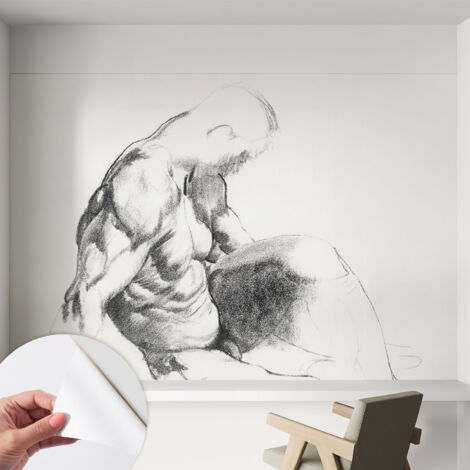 Tapete Selbstklebend - Fototapete mit Motiv - Wandtapete modern - Wanddeko Männliche Skizze 152x104 cm