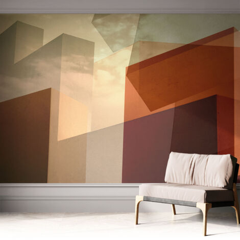 Tapete Selbstklebend - Fototapete mit Motiv - Wandtapete modern - Wandgestaltung Abstrakte Formen 312x219 cm