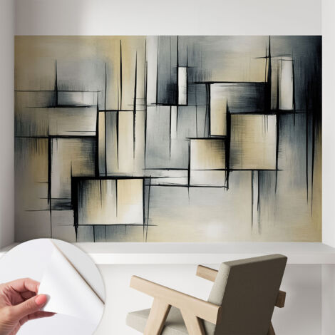 Tapete Selbstklebend - Fototapete mit Motiv - Wandtapete modern - Wandgestaltung Abstrakte Geometrie 104x70 cm
