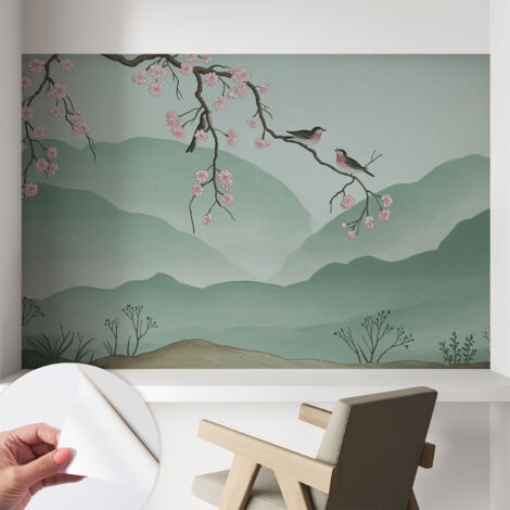 Tapete Selbstklebend - Fototapete mit Motiv - Wandtapete modern - Wandgestaltung Japanische Serenade 104x70 cm