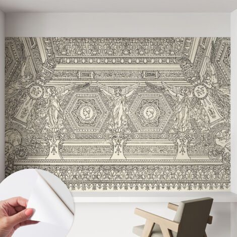 Tapete Selbstklebend - Fototapete mit Motiv - Wandtapete modern - Wandgestaltung Klassisches Ornament 152x104 cm