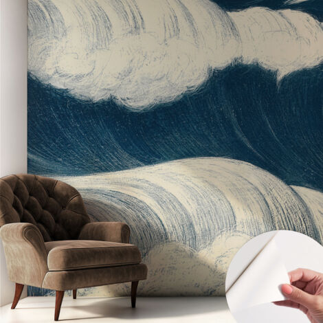 Tapete Selbstklebend - Fototapete mit Motiv - Wandtapete modern - Wandgestaltung Meereswellen 250x250 cm