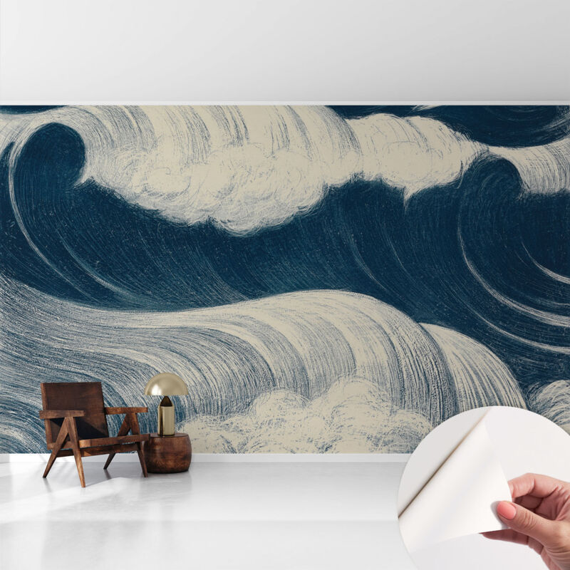 Tulup Tapete Selbstklebend - Fototapete Mit Motiv - Wandtapete Modern - Wandgestaltung Meereswellen 416x254 Cm