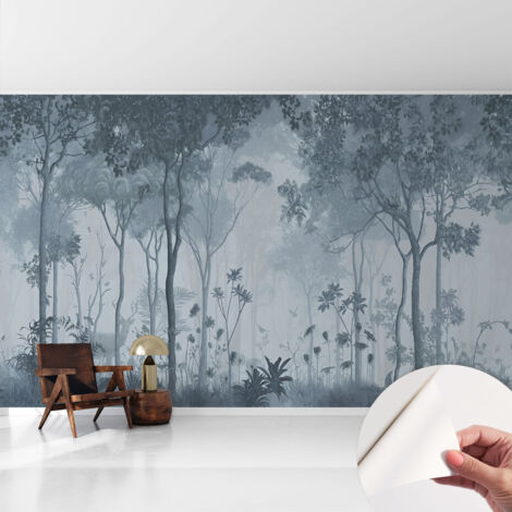 Tapete Selbstklebend - Fototapete mit Motiv - Wandtapete modern - Wandgestaltung Mystik des Waldes 416x254 cm