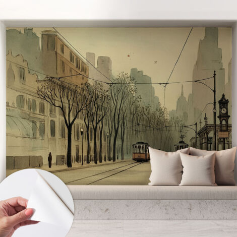 Tapete Selbstklebend - Fototapete mit Motiv - Wandtapete modern - Wandgestaltung Städtische Symmetrie 208x146 cm