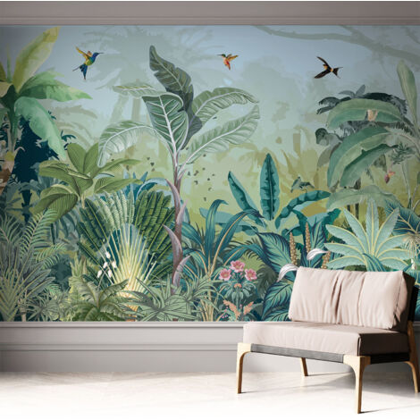Tapete Selbstklebend - Fototapete mit Motiv - Wandtapete modern - Wandgestaltung Tropische Natur 312x219 cm