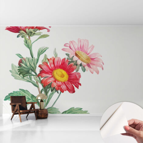 Tapete Selbstklebend - Fototapete mit Motiv - Wandtapete modern - Wandgestaltung Zarte Blumen 416x254 cm
