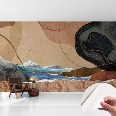 Tapete Selbstklebend - modernes Design - Wohnungsdeko - geruchslos - langlebig Abstrakte Landschaft 416x254 cm