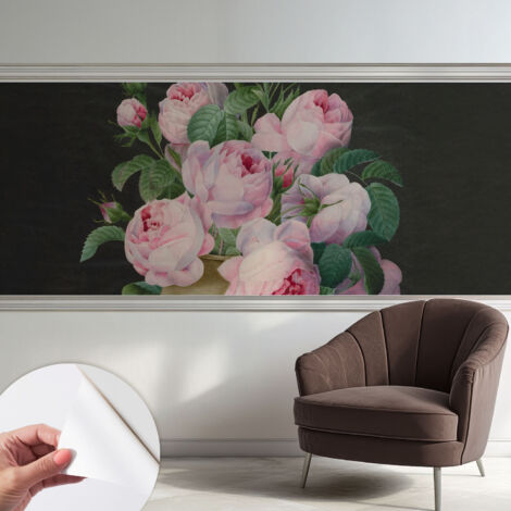 Tapete Selbstklebend - modernes Design - Wohnungsdeko - geruchslos - langlebig Blumen-Eleganz 250x104 cm