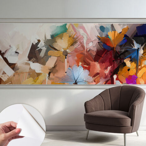 Tapete Selbstklebend - modernes Design - Wohnungsdeko - geruchslos - langlebig Blumenabstraktion 250x104 cm