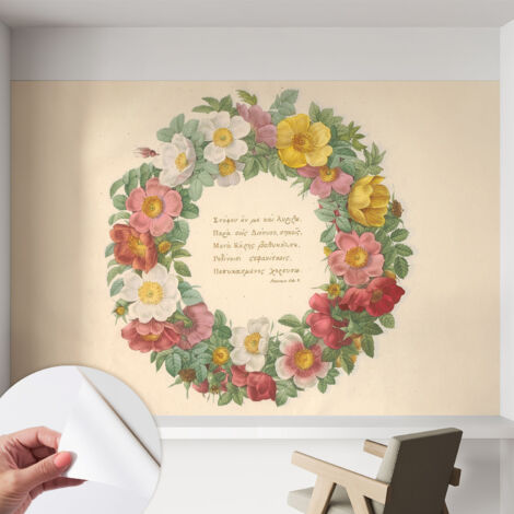 Tapete Selbstklebend - modernes Design - Wohnungsdeko - geruchslos - langlebig Blumenkranz 152x104 cm