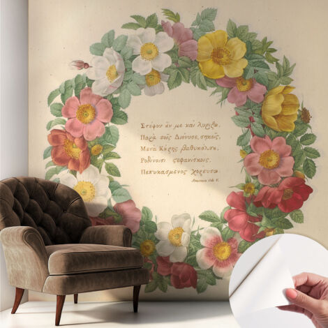 Tapete Selbstklebend - modernes Design - Wohnungsdeko - geruchslos - langlebig Blumenkranz 250x250 cm