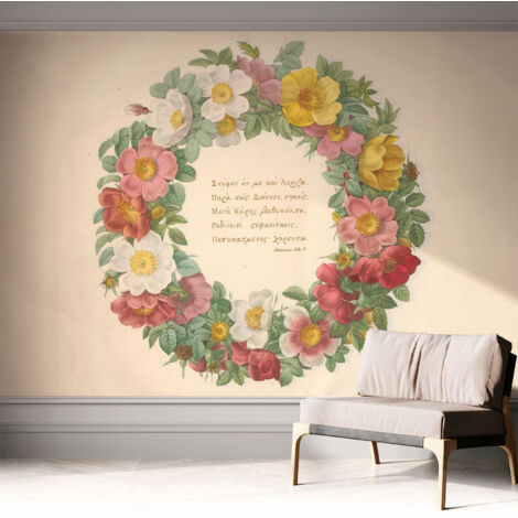 Tapete Selbstklebend - modernes Design - Wohnungsdeko - geruchslos - langlebig Blumenkranz 312x219 cm