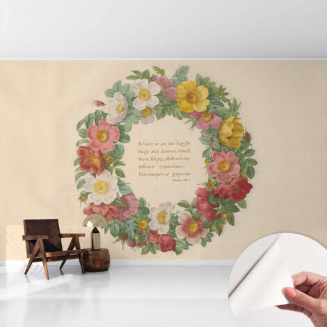 Tapete Selbstklebend - modernes Design - Wohnungsdeko - geruchslos - langlebig Blumenkranz 416x254 cm