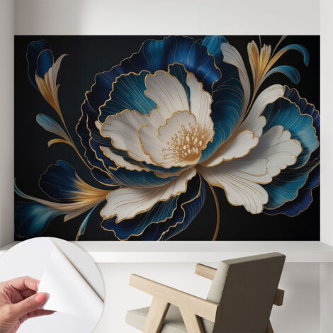 Tapete Selbstklebend - modernes Design - Wohnungsdeko - geruchslos - langlebig Blumenmuster 104x70 cm