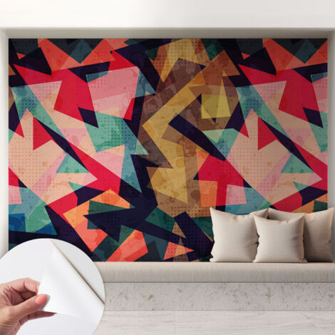 Tapete Selbstklebend - modernes Design - Wohnungsdeko - geruchslos - langlebig Farbenfrohes Muster 208x146 cm