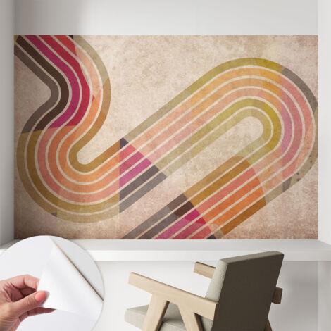 Tapete Selbstklebend - modernes Design - Wohnungsdeko - geruchslos - langlebig Geometrische Linien 104x70 cm