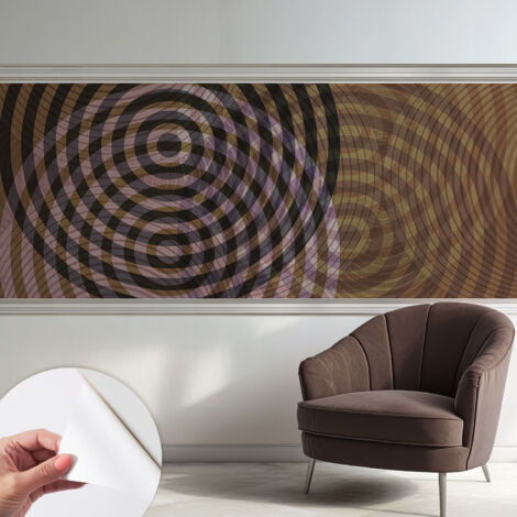 Tapete Selbstklebend - modernes Design - Wohnungsdeko - geruchslos - langlebig Hypnotisierende Kreise 250x104 cm