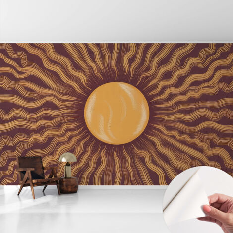 Tapete Selbstklebend - modernes Design - Wohnungsdeko - geruchslos - langlebig Sonnenstrahlen 416x254 cm
