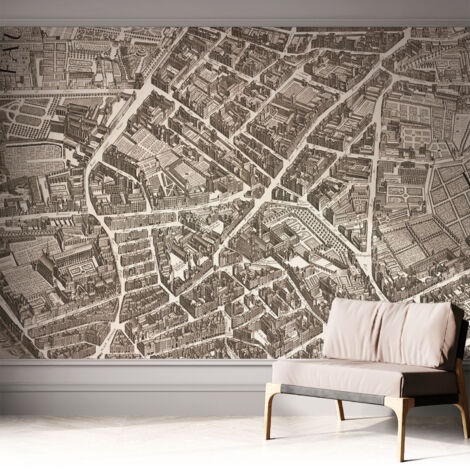 Tapete Selbstklebend - modernes Design - Wohnungsdeko - geruchslos - langlebig Städtisches Labyrinth 312x219 cm