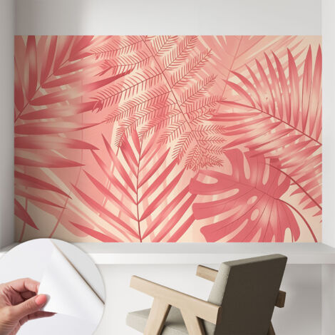 Tapete Selbstklebend - modernes Design - Wohnungsdeko - geruchslos - langlebig Tropische Blätter 104x70 cm