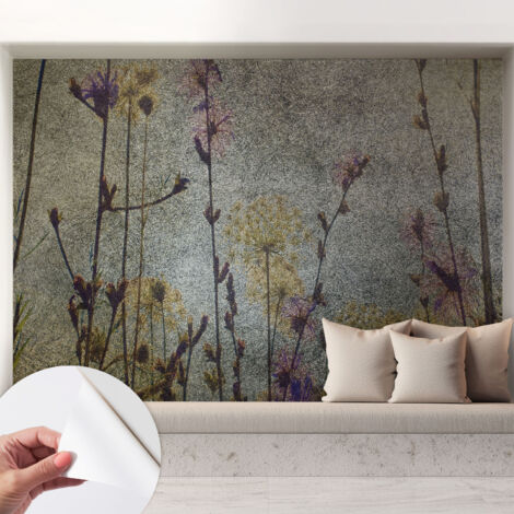 Tapete Selbstklebend - modernes Design - Wohnungsdeko - geruchslos - langlebig Wiesenblumen 208x146 cm