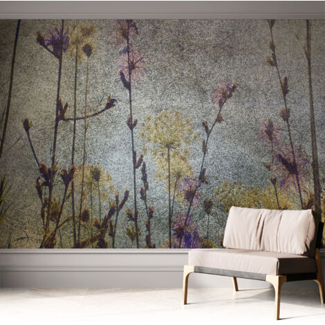Tapete Selbstklebend - modernes Design - Wohnungsdeko - geruchslos - langlebig Wiesenblumen 312x219 cm