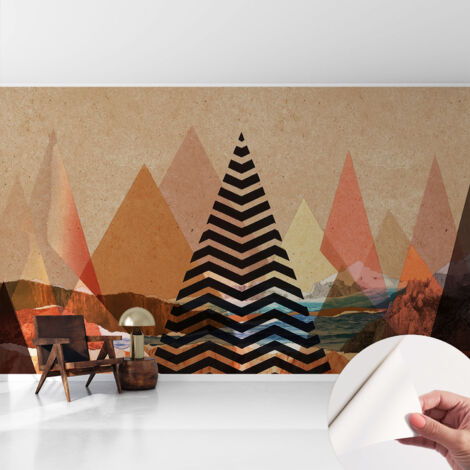 Tapete Selbstklebend - Wandtapete modern - Tapete mit Motiv - Tapete Schlafzimmer Abstrakte Landschaft 416x254 cm