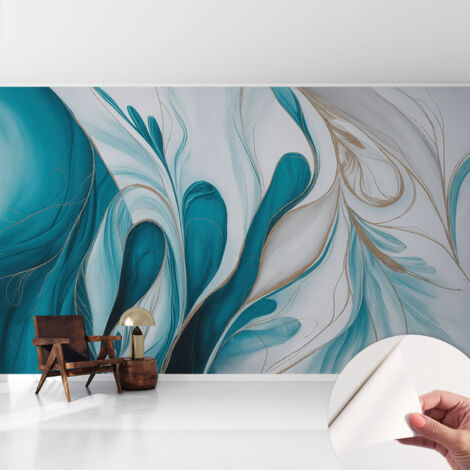 Tapete Selbstklebend - Wandtapete modern - Tapete mit Motiv - Tapete Schlafzimmer Fließende Muster 416x254 cm