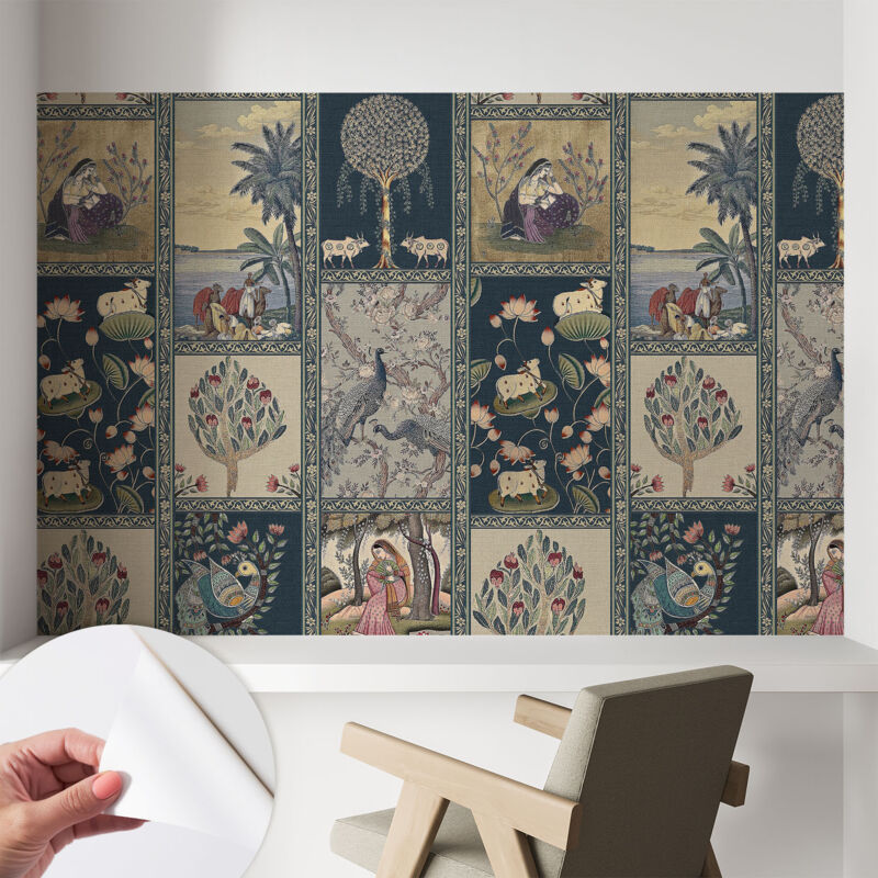 Tulup Tapete Selbstklebend - Wandtapete Modern - Tapete Mit Motiv - Tapete Schlafzimmer Romantische Szene 104x70 Cm