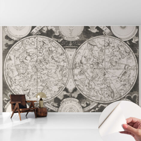 Tapete Selbstklebend - Wandtapete modern - Tapete mit Motiv - Tapete Schlafzimmer Sternenkarte 416x254 cm