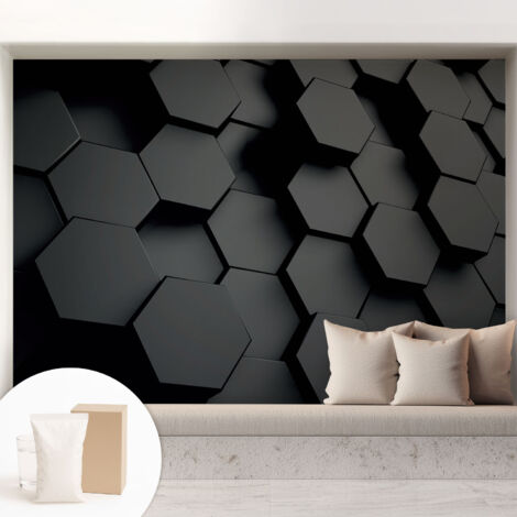 Tapete Tapete Vliestapete mit Kleber - Fototapete mit Motiv - Wandtapete modern - Wanddeko 3D-Sechsecke 208x146 cm