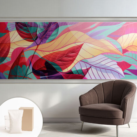 Tapete Tapete Vliestapete mit Kleber - Fototapete mit Motiv - Wandtapete modern - Wanddeko Abstrakte Blätter 250x104 cm