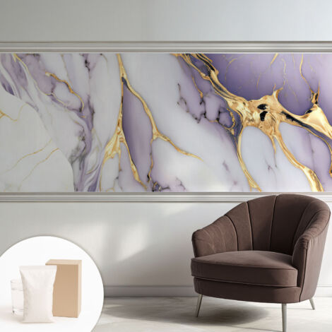 Tapete Tapete Vliestapete mit Kleber - Fototapete mit Motiv - Wandtapete modern - Wanddeko Abstrakter Marmor 250x104 cm