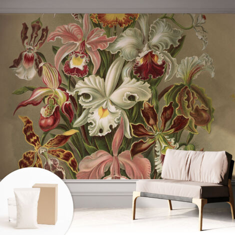 Tapete Tapete Vliestapete mit Kleber - Fototapete mit Motiv - Wandtapete modern - Wanddeko Blumeneleganz 312x219 cm