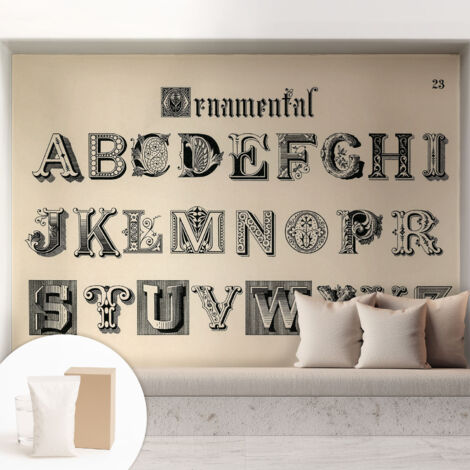 Tapete Tapete Vliestapete mit Kleber - Fototapete mit Motiv - Wandtapete modern - Wanddeko Dekorative Buchstaben 208x146 cm
