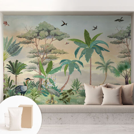 Tapete Tapete Vliestapete mit Kleber - Fototapete mit Motiv - Wandtapete modern - Wanddeko Exotische Flora 208x146 cm