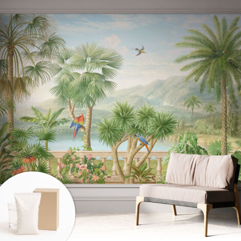 Tapete Tapete Vliestapete mit Kleber - Fototapete mit Motiv - Wandtapete modern - Wanddeko Exotische Landschaft 312x219 cm